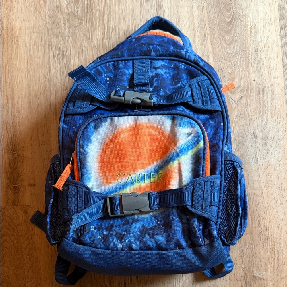 Pottery Barn Mazenkie Planet Tie dye personalized CARTER Backpack & Lunchbox